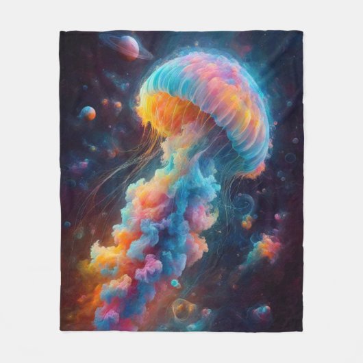 Kosmische kwal artwork fleece deken (Voorkant)