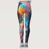 Kosmische kwal artwork leggings (Voorkant)