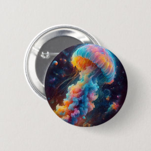 Kosmische kwal artwork ronde button 5,7 cm