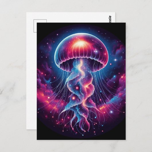 Kosmische kwal kunstwerk Galaxy Briefkaart (Voorkant / Achterkant)