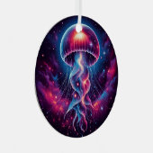 Kosmische kwal kunstwerk Galaxy Metalen Ornament (Voorkant Rechts)