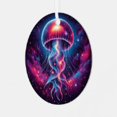 Kosmische kwal kunstwerk Galaxy Metalen Ornament (Voorkant links)