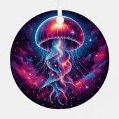 Kosmische kwal kunstwerk Galaxy Metalen Ornament (Achterkant)