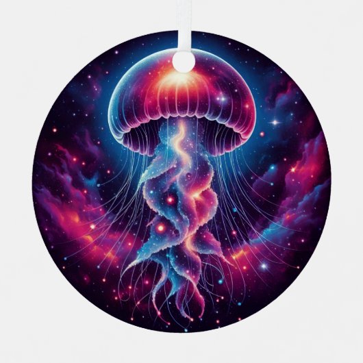 Kosmische kwal kunstwerk Galaxy Metalen Ornament (Voorkant)