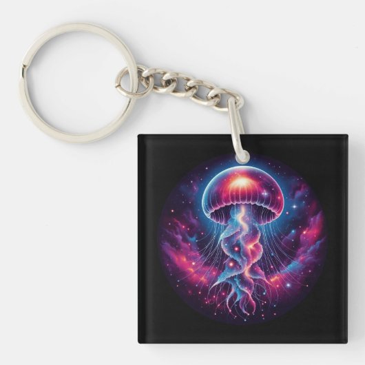Kosmische kwal kunstwerk Galaxy Sleutelhanger (voorkant)