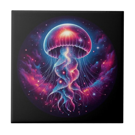 Kosmische kwal kunstwerk Galaxy Tegeltje (Voorkant)