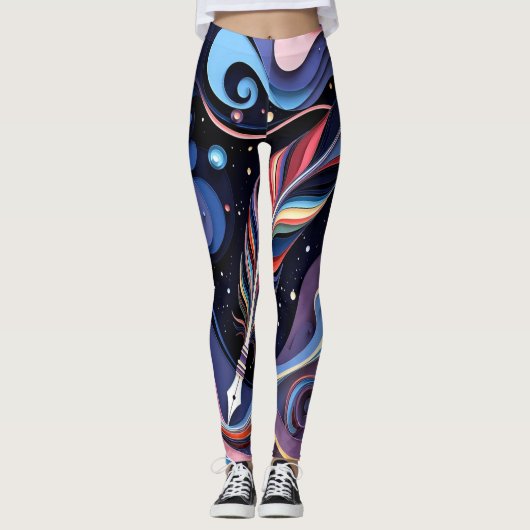 Kosmische Kwiek Elegantie Leggings (Voorkant)