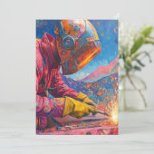 Kosmische lasser - Abstracte lassenkunstdruk Kaart (Staand voorkant)