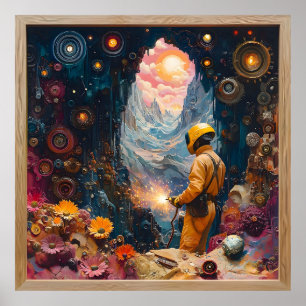 Kosmische Lasser in Bloemen Dreamscape - Lassenkun Poster