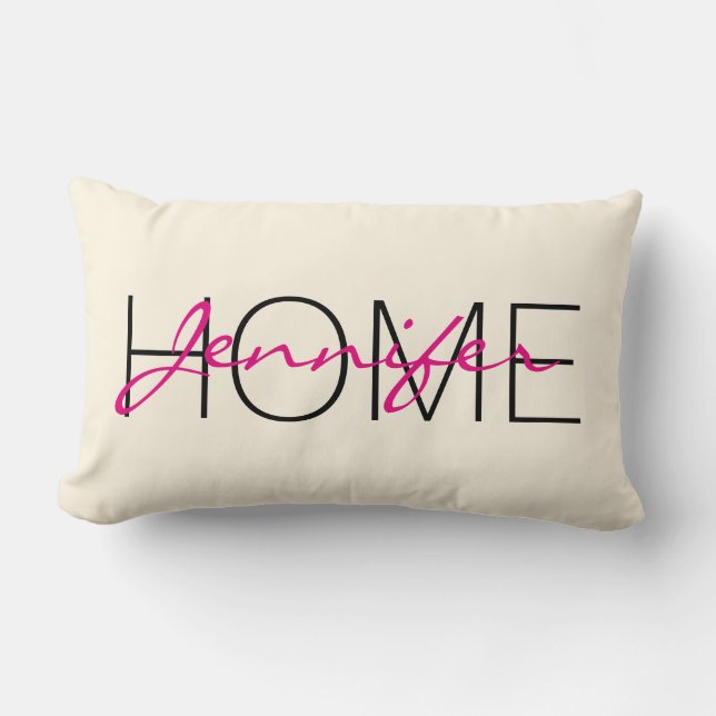 Kosmische latte kleur huis monogram kussen (Voorkant)