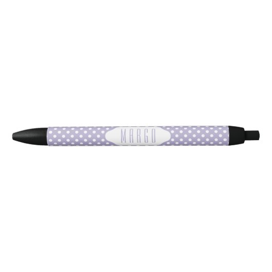 Kosmische lavender/paarse polka-punten, aangepaste zwarte inkt pen (Voorkant)