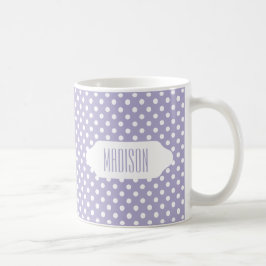 Kosmische lavender/paarse polka-punten op maat mok