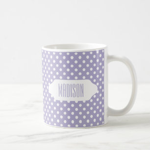 Kosmische lavender/paarse polka-punten op maat mok