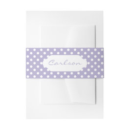 Kosmische lavender/paarse polka stift buikband uitnodigingen wikkel