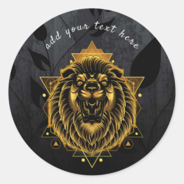 Kosmische Leeuw Ronde Sticker