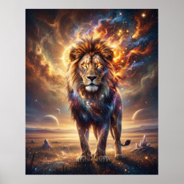 Kosmische Leeuw Stellaire Koning Poster