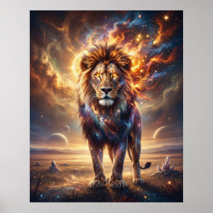 Kosmische Leeuw Stellaire Koning Poster