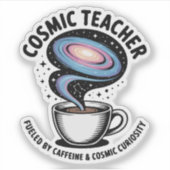 Kosmische Leraar | Grappige Galaxy Koffie & Nieuws Sticker (Voorkant)