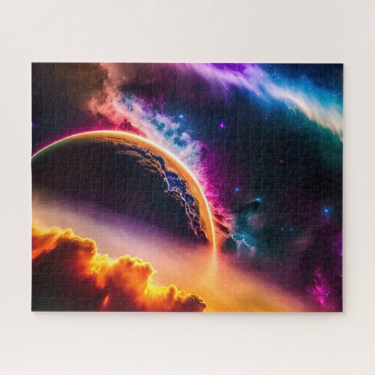 Kosmische levendige wolken en sterren in de ruimte legpuzzel (Horizontaal)