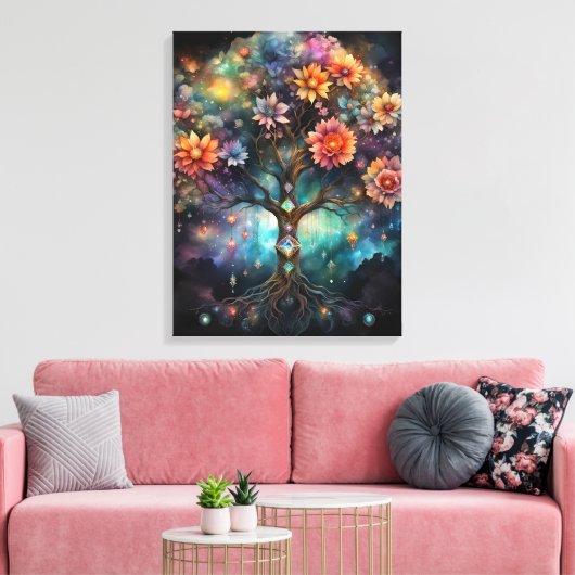Kosmische levensboom 45,7 cm x 61 cm canvas afdruk (Insitu (Woonkamer))
