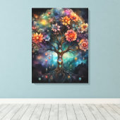 Kosmische levensboom 45,7 cm x 61 cm canvas afdruk (Insitu (Houten vloer))