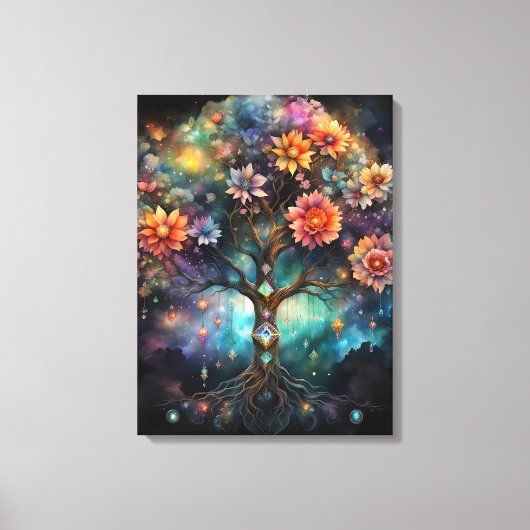 Kosmische levensboom 45,7 cm x 61 cm canvas afdruk (Voorkant)