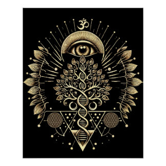 Kosmische levensboom - DNA & Heilige Geometrie Perfect Poster