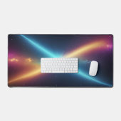 Kosmische Lichtbotsing Abstracte Gloeiende Ruimte Bureaumat (Keyboard & Muis)
