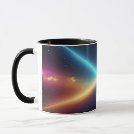 Kosmische Lichtbotsing Gloeiende Ruimte Abstract Mok