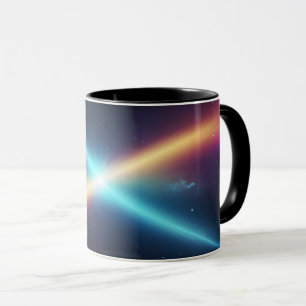 Kosmische Lichtbotsing Gloeiende Ruimte Abstract Mok