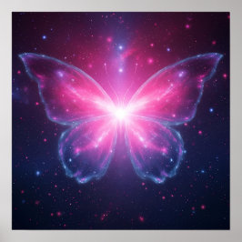 Kosmische Lichtvlinder in een Galactische Droom Poster