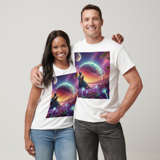Kosmische liefde: de omhelzing van een moeder onde t-shirt (Unisex)