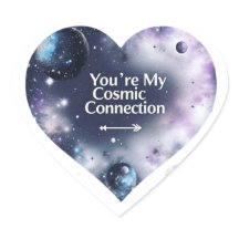 Kosmische Liefde Hart Sticker - Unieke Valentijn's