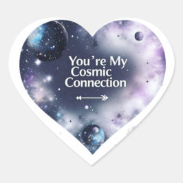 Kosmische Liefde Hart Sticker - Unieke Valentijn's