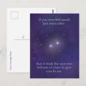 Kosmische Liefde Twee Sterren Samen in het Univers Briefkaart (Voorkant / Achterkant)