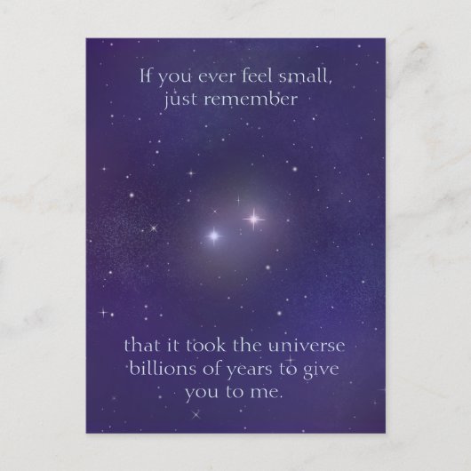 Kosmische Liefde Twee Sterren Samen in het Univers Briefkaart (Voorkant)