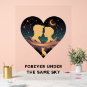 Kosmische liefdesgeschiedenis met hartliefhebbers  acryl bord (Huwelijk)