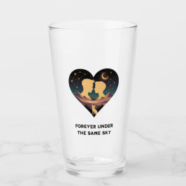 Kosmische liefdesgeschiedenis met hartliefhebbers  glas