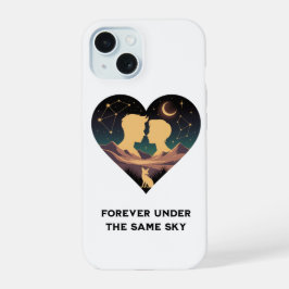 Kosmische liefdesgeschiedenis met hartliefhebbers  iPhone 15 case