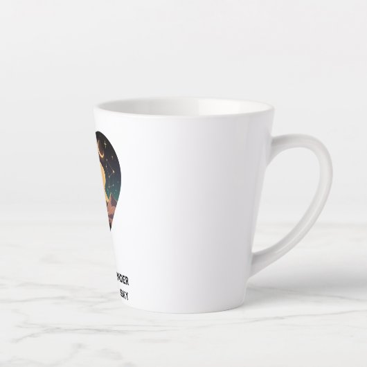 Kosmische liefdesgeschiedenis met hartliefhebbers  latte mok (Rechts)