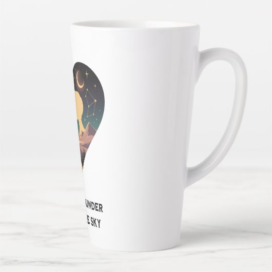 Kosmische liefdesgeschiedenis met hartliefhebbers  latte mok (Rechts)