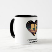 Kosmische liefdesgeschiedenis met hartliefhebbers  mok (Voorkant links)