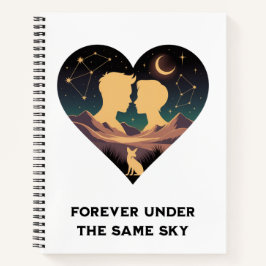 Kosmische liefdesgeschiedenis met hartliefhebbers  notitieboek