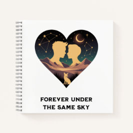 Kosmische liefdesgeschiedenis met hartliefhebbers  notitieboek