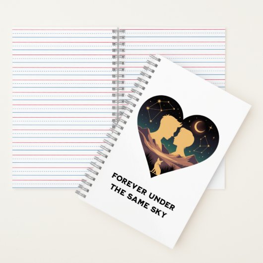 Kosmische liefdesgeschiedenis met hartliefhebbers  notitieboek (Binnen)