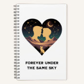 Kosmische liefdesgeschiedenis met hartliefhebbers  notitieboek (Voorkant)