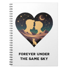 Kosmische liefdesgeschiedenis met hartliefhebbers  notitieboek