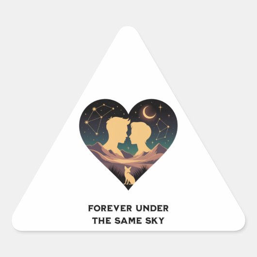 Kosmische liefdesgeschiedenis met hartliefhebbers  sticker (Voorkant)