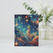 Kosmische Llama in het Sky Briefkaart (Staand voorkant)