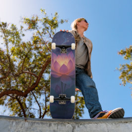 Kosmische Lotus Bloeiend in de Nachtelijke Hemel Persoonlijk Skateboard